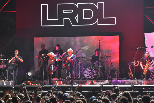 The duo "La Rappresentante di Lista" (LRDL) in concert at Ippodromo delle Capannelle in Rome,ItalyJune 24, 2022