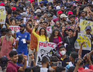 The Inter-University Student Council held a protest rally today in Colombo, demanding an immediate stop to the policies and repressive activities taken by the government that cause great inconvenience to the people's economy.