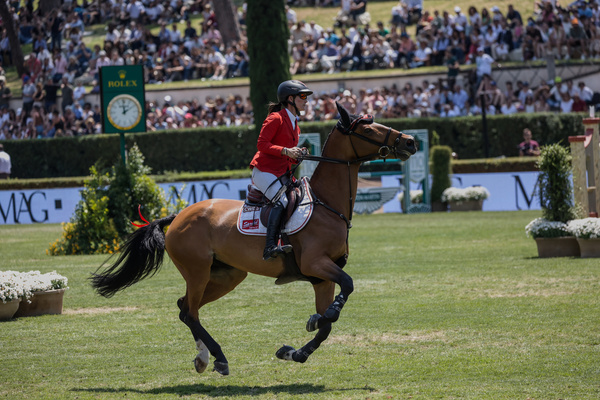 ROME ROLEX GRAND PRIX 2023 INTERNATIONAL, Equestrian jumping, Piazza di Siena. First round, horse rider Jörne Sprehe (GER) in action on playground during competition.