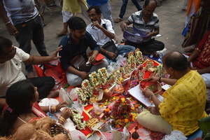People are celebrating Bengali New Year in Kolkata.
