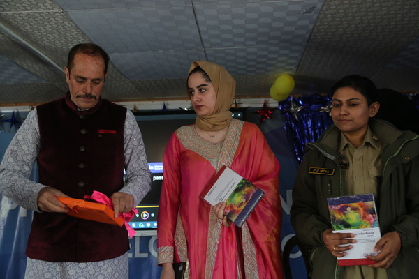 Afeefa Farooq Fazili's book, role of arts in conflicted areas , was released on Monday by SSP Pulwama, P D Nitya during an impressive function at Dolphin International School Pulwama District South Kashmir