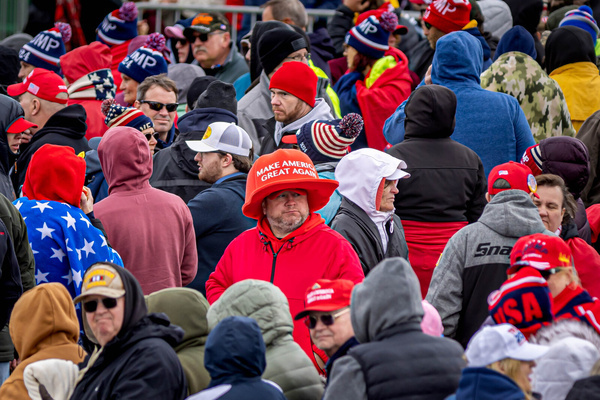 APRIL 13: Supporters of former President Trump attend a campaign rally on April 13, 2024 in Schnecksville, Pennsylvania. Trump and Democratic President Joe Biden are the front runners for president in the upcoming 2024 November general election.