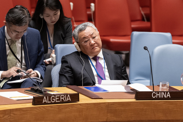 Ambassador Fu Cong of China attends UNSC meeting on situation in Kosovo at UN Headquarters in New York