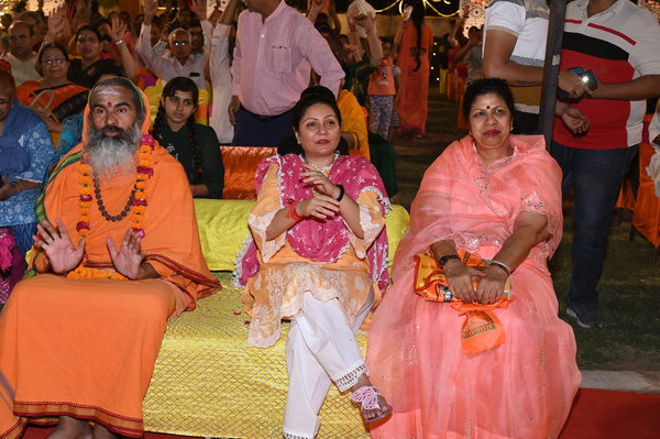 BJP MLA Siddhi Kumari attends Hanuman Janmotsav program at Jai Veer Hanuman Vatika.