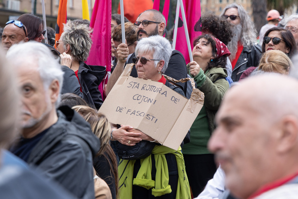 Demonstration organized by ANPI at Porta San Paolo in Rome, on the occasion of Liberation Day