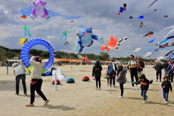 It took place from 20 April to 01 May 2024, on the beach of Pinarella di Cervia, the International Kite Festival 2024. Organized by Artevento Cervia and now in its 44th edition, the festival offers the most complete exhibition of art kites, ethnic, historical, giant, sports, acrobatics and fighters. Over 250 wind artists and international acrobatic flying champions arriving from 50 countries meet in the capital of the Kite to celebrate the world united by a peace project. Large presence of visitors in the days of the event. There are 50 delegations of artists from 5 continents.