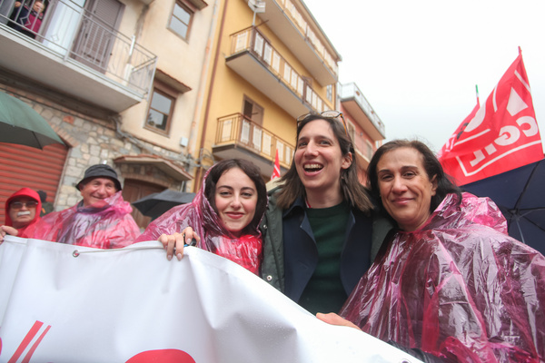 Elly Schlein, Secretary of the Democratic Party, in Piana degli Albanesi on May 1st.