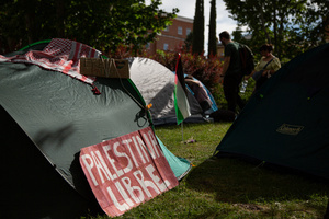Students camped against the Genocide in Gaza in the campus of the Complutense University of Madrid.