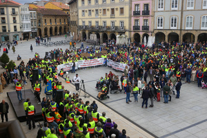 Avilés, Spain, May 16, 2024: More than two thousand people gathered in front of the Avilés City Hall during the Demonstration for the future of Saint Gobain, on May 16, 2024, in Avilés, Spain.