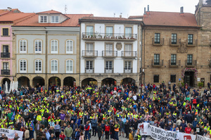 Avilés, Spain, May 16, 2024: More than two thousand people gathered in front of the Avilés City Hall during the Demonstration for the future of Saint Gobain, on May 16, 2024, in Avilés, Spain.