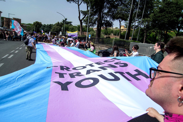 'Demonstration in Rome for the self-determination of trans, intersex and non-binary people, against institutional violence', the words on the manifesto calling for the procession.