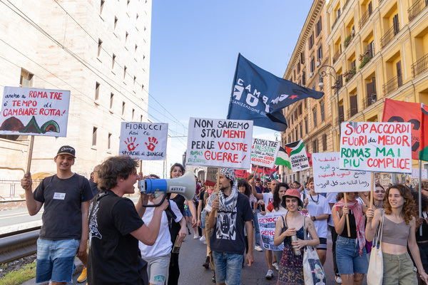 Demonstration in Rome against the Italian Government chaired by Giorgia Meloni in Rome, organized by "Potere al Popolo! and USB Unions