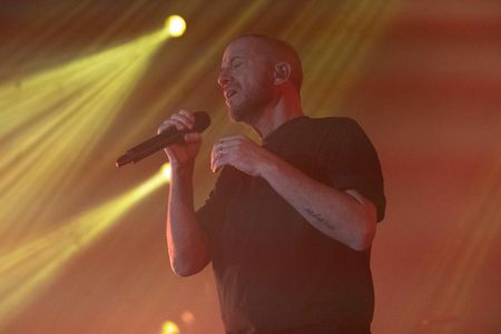 The Italian singer Raf performs live at Teatro Augusteo in Napoli with La Mia Casa tour 2023.