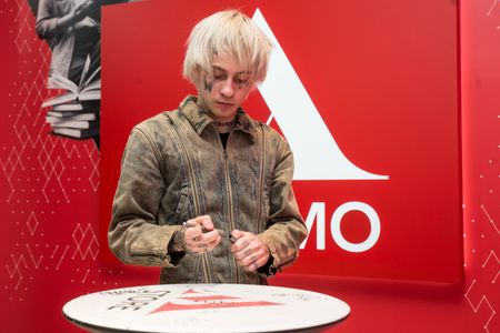 Chiello (pseudonym of Rocco Modello) presents the new album in the Mondadori Store in Piazza Duomo in Milan.