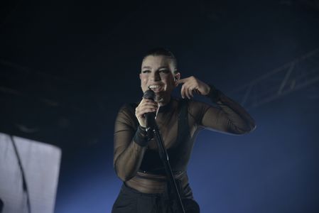 The famous Italian singer Emma Marrone performs at Hall in Padova for "Souvenir Tour in Da Club".