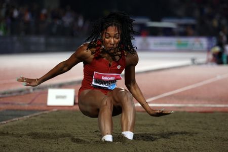 Tara DAVIS-WOODHALL of USA during the Women's Long Jump at the Golden Gala Pietro Mennea, part of the Diamond League series at Ridolfi Stadium on June 02, 2023 in Florence, Italy