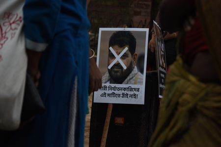 Various political parties demonstrate in Kolkata on May 29, 2023 against the police attack on protesting wrestlers in Delhi. Their protest against Indian Wrestling Federation President Brijbhushan Sharan Singh in Delhi for sexual harassment of female wrestlers.