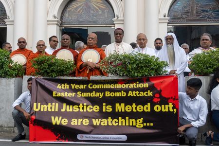 On the occasion of four years since the Easter bombings, a march was held under the guidance of Cardinal Malcolm Ranjith in remebrance to bring justice for all those who lost their lives. 
The procession proceeded from Katuwapitiya Church to Kochchikade Church.