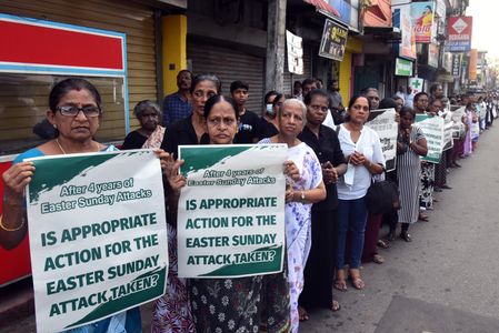 A ceremony held at St. Anthony’s Church – Kochchikade to mark Four years since the tragic Easter Sunday attacks that claimed the lives of more than 270 people. The event was presided over by the Archbishop of Colombo Malcolm Cardinal Ranjith and included religious leaders, members of the diplomatic community and devotees