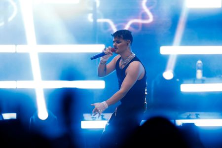 The Spanish singer, composer, producer and actor Abraham Mateo (Cadiz, 1998), is seen on stage on Saturday, September 30, during a concert at the patron saint festivities in the square Mayor in Torrejon de Ardoz, in Madrid (Spain). Abraham Mateo is considered the most innovative Spanish artist in recent times, who remains the most successful singer internationally on the Sony Music Spain record label. The multifaceted artist has solidified an artistic career since the age of 14, when he achieved popularity in Spain with the song 'Señorita', which remained for almost a year as one of the best-selling singles, which has maintained it as a global phenomenon positioning their songs at the top of the music charts. With his latest tour 'Insomnio', on May 6, the Cadiz singer began a tour of stages throughout the country, whose first stop was in Valdemoro, continuing with cities such as Malaga, Tenerife, Granada, Madrid, Roquetas or its native Cadiz. With his presentation in Torrejon de Ardoz, Abraham Mateo closes his tour, where he has performed his greatest hits. A tour with which he has once again demonstrated all his talent and strength on stage.