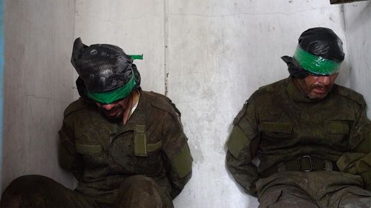 Screenshot of Sergyi and Alexander, members of Russian unit Storm Z 2 gives an interview after were captured by Ukrainian forces in undisclosed location in Donbas of Ukraine.