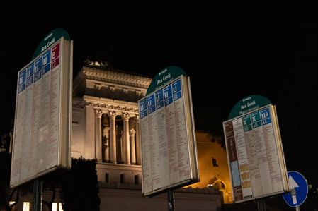 Bus stops near Piazza Venezia in Rome