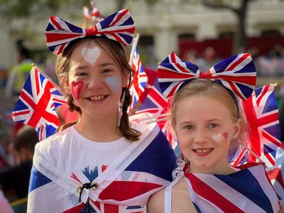 Large crowds gathered on the procession route near Buckingham Palace ahead of the coronation of King Charles on May 6th.