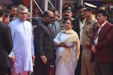 A controversy erupted at the inauguration ceremony of West Bengal's first Vande Bharat Express on Friday morning as irked by 'Jai Shri Ram' slogans on her arrival Chief Minister Mamata Banerjee refused to share the dais. Instead, throughout the programmed she sat on a chair adjacent to the dais. From here she expressed her condolences over the demise of Heeraben Modi, the mother of Prime Minister Narendra Modi. As soon as the chief minister arrived at the inauguration venue at the Howrah Station on Friday morning, the BJP supporters present there raised 'Jai Shri Ram' slogans. Union Railways Minister Ashwini Vaishnaw, who was present on the dais, then tried his best to control the BJP supporters and requested them to refrain from shouting slogans. The BJP Lok Sabha member, Locket Chatterjee said that the Jai Shri Ram slogans were raised when the Prime Minister appeared online to inaugurate Vande Bharat Express. "The slogans were not raised to irritate the chief minister," she said at Howrah Railway Station in West Bengal.