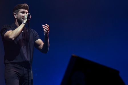 The Spanish singer, composer and musician Pablo Alboran (Malaga, 1989), is seen on stage on Thursday, October 19, 2023, during a concert of his latest tour 'La Cu4rta Hoja', at the GNP Seguros Auditorium, in Puebla (Mexico). In front of more than 5,000 people, the artist from Malaga offered a great concert full of many of his hits as part of his 'La Cu4rta Hoja' tour, which has toured the Aztec country with dates at the National Auditorium in Mexico City (6 and October 7), followed by Guadalajara (October 10), Torreon (October 14), Puebla (October 19), Merida (October 21), León (October 24) and Queretaro (October 26). After a series of successful concerts in Latin America, Pablo Alboran will perform in the Spanish capital on November 22 at the WiZink Center with tickets completely sold out. The Spanish artist is ready to take his music and his talent beyond European borders. After his triumphant passage through Latin America, the Spanish artist will embark on an exciting musical journey that will take him to the United States, where he will seek to conquer this audience with his unique and passionate music. In just a few years, Pablo Alboran has managed to position himself as an international star and reference in contemporary pop music. Pablo Alboran has remained the best-selling artist in Spain for four consecutive years, from 2011 to 2014. Likewise, his ascending musical career has earned him numerous international awards during 13 years on stage. (Photo by Hugo Ortuño)
