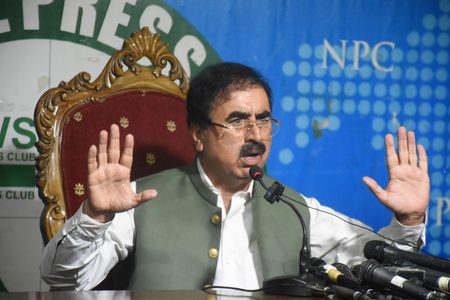 Islamabad, Pakistan May 29, 2023 The leader of Pakistan Tehreek-e-Insaf Swabi, Irshad Khan, speaking to journalists, has announced that he will leave PTI, saying that he will not join any party that promotes abuse and intolerance, on May 9. The events were very inappropriate and sad