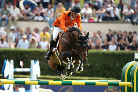 Harrie Smolders (NED) riding Uricas V during the Nations Cup at 90 CSIO Roma 2023 Master D’Inzeo on Friday, May 26, 2023 in Rome, Italy