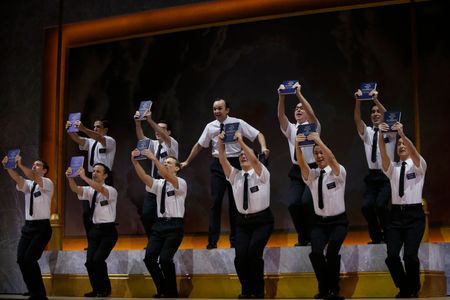 MADRID, SPAIN - SEPTEMBER 28: Part of the cast of the musical 'The Book of Mormon', is seen on Thursday, September 28, 2023, during a presentation at the Teatro Calderon, in Madrid (Spain). 'The Book of Mormon', the musical that has been sweeping Broadway for 12 years and the West End for 10, arrives in Spain from the production company SOM Produce, with David Serrano as director, to premiere at the Teatro Calderon on October 6. It is the great musical comedy of reference and the only contemporary comedy that will be performed simultaneously in the three great world capitals of musicals. From the creators of South Park (Trey Parker and Matt Stone) and Robert Lopez, composer of great hits like Coco and Frozen, 'The Book of Mormon', the musical tells the story of two young missionaries of the Mormon religion (Elder Price and Elder Cunningham), who are sent to Uganda, a poor country with a population that is 80% infected with AIDS, to preach their religion and convert the locals. Multi-awarded with nine Tony Awards (including Best Musical), four Olivier Awards, more than nine million viewers and a collection of over 700 million euros, 'The Book of Mormon' can be seen in Madrid for the first time in its Spanish version. (Photo by Hugo Ortuño)
--
MADRID, ESPAÑA - SEPTIEMBRE 28: Parte del elenco del musical 'The Book of Mormon', es visto hoy, jueves 28 de septiembre de 2023, durante una presentación en el Teatro Calderón, en Madrid (España). 'The Book of Mormon', el musical que arrasa en Broadway desde hace 12 años y West End desde hace 10 llega a España de la mano de la productora SOM Produce, con David Serrano como director, para estrenarse en el Teatro Calderón el próximo 6 de octubre. Se trata de la gran comedia musical de referencia y la única comedia contemporánea que se representará simultáneamente en las tres grandes capitales mundiales de los musicales. De los creadores de South Park (Trey Parker y Matt Stone) y Robert López, compositor de grandes
