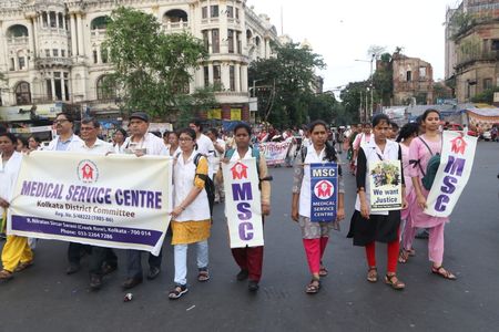 Indian sports and social activists protest in support of Indian wrestlers against the sport's local federation chief over allegations of sexual harassment and intimidation in Kolkata.