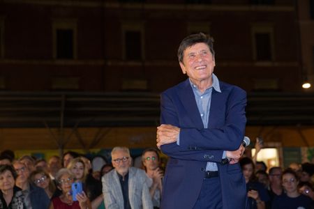Italian singer Gianni Morandi attends the opening night of 'Il Cinema in Piazza' in the cinema arena of Piazza San Cosimato in Rome