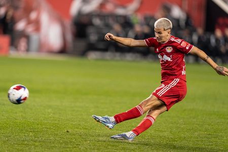 John Tolkin (47) of Red Bulls in play during 2nd game of Audi MLS Cup playoffs against Cincinnati FC at Red Bull Arena in Harrison. Cincinnati FC won by penalty kicks 8 - 7, as full time ended in a draw 1 - 1 and won the series best of three and progressed into the next round of playoffs.