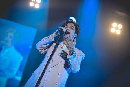 The Italian singer Tananai performs live at PalaPartenope in Napoli with his palasport Tour 2023.