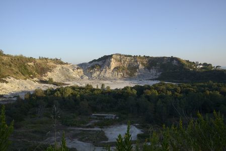 Solfatara (Italian: Solfatara di Pozzuoli) is a shallow volcanic crater at Pozzuoli, near Naples, part of the Phlegraean Fields (Italian: Campi Flegrei) volcanic area. It is a dormant volcano, which still emits jets of steam with sulfurous fumes. The name comes from the Latin, Sulpha terra, "land of sulfur", or "sulfur earth". It was formed around 4000 years ago and last erupted in 1198 with what was probably a phreatic eruption – an explosive steam-driven eruption caused when groundwater interacts with magma. The crater floor was a popular tourist attraction until 2017, as it has many fumaroles and mud pools. The area is well known for its bradyseism. The vapors had been used for medical purposes since Roman times. This volcano is where the thermoacidophilic archaeon Sulfolobus solfataricus was first isolated. The archaeon is named for the volcano, as most species of the genus Sulfolobus are named for the area where they are first isolated.