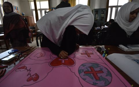 PAINTING COMPETITION AND SYMPOSIUM ON WORLD RED CROSS DAY 2023
Children participate in participating competition organised by Red cross society at verious schools and colleges in Srinagar the Summer captial of Indian Administrated Kashmir on May 08 2023.

Action photographs of Painting competition and Symposium held on 8th May 2023 on the eve of World Red Cross Day 2023 by Jammu and Kashmir State Branch of Indian Red Cross Society.