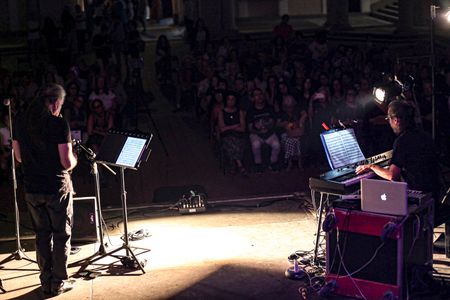 In the splendid setting of the Chiostro Del Buon Pastore in Rome, the great jazz player Javier Girotto (Sax Soprano and Baritone, Andean flutes) performed with Alessandro Giws (Piano) and members of the Aires Tango, a jazz group he founded in '94. With their performances, opened the 2nd edition of the Bravetta Music Fest "Music in the cloister", 1 of three Days that will take place this weekend in September and late summer. Music Fest.