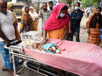 A baby who is suffering from Acute Respiratory infection is seen at a government run children's hospital. Adenovirus has hit the city with claims that 4 to 5 children are dying every day due to Adenovirus.