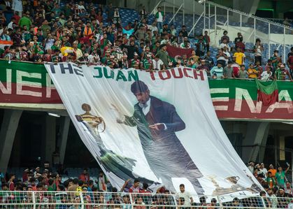 Mohunbagan Super Giant of Kolkata beats Maziya Sports & Recreation Club of Maldives by 2-1 in AFC Cup group match in VYBK Stadium, Kolkata on 2nd October,2023. The Australian striker of Mohunbagan, Jason Cummings scored both goals for his team in each half of the game while Tomoki Wada of Maziya Sports & Recreation Club reduced the margin by solitary goal for his team.