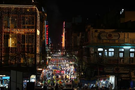 People doing shopping near the Jama Masjid at the old quarters of Delhi