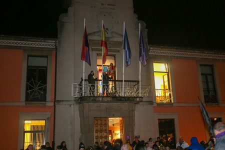Noreña, Spain, December 4th, 2023: Moments before the Christmas lighting during the Christmas Lights Switching on in Noreña, on December 4, 2023, in Noreña, Spain.