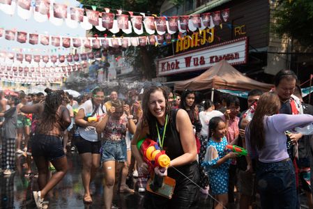 Tourists and locals take part in water splashing festivities and The Thai New Year or "Songkran Festival" celebration from 13 to 15 April 2023. The Bangkok Metropolitan Administration (BMA) urges the general public to refrain from: No nude, wearing inappropriate clothing, smearing powder on other people, using high-pressure water guns.