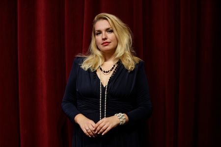 The Ukrainian soprano, Irina Levian Avramenko, protagonist of 'Tosca', poses for the media, at the end of the rehearsal of Puccini's universal opera that premieres new season at Garaje Lola Espacio Crativo, in Madrid (Spain). 'Tosca', Puccini's universal classic (1889) presented by Emiliano Suarez, has an exceptional cast led by the extraordinary Ukrainian soprano Irina Avramenko, accompanied by Shalva Mukeira and Manuel Mas, under the musical direction of Jose Ramon Martin Diaz. Suarez proposes a 'Tosca' set in the last years of the Franco dictatorship, with a protagonist in the purest Ava Gardner style and a Cavaradossi, an anarchist painter inspired by the image of Pablo Picasso, who will be persecuted and mistreated by the brutal police repression of the regime embodied in the figure of Lieutenant Scarpia. Irina Avramenko, was born in Ukraine and completed her training as a pianist and singer at the Conservatories from Odessa and Kyiv, she is also a piano and singing teacher and was an alumni of the Center de Perfectionament del Palau de les Arts.