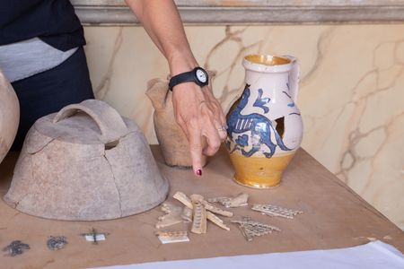 Some medieval remains found during the archaeological excavations of the Theater of Nero, inside the Palazzo della Rovere in Rome