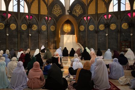 Muslim worshippers gather, perform Eid al-Fitr (01 Shawwal 1444) morning prayers at The Foundation of the Islamic Centre of Thailand, the largest mosque in Bangkok. Eid al-Fitr is the most important in Islam. It's celebrated as the Muslims finished one full month of fasting in the month of Ramadan.