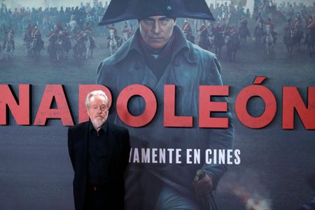 The British film director, producer and screenwriter Ridley Scott (England, 1937), in seen during the world premiere of the film 'Napoleon', at the Prado Museum, in Madrid (Spain). The Prado Museum was the setting to present the long-awaited film 'Napoleon', under the direction of the renowned Ridley Scott, author of such renowned works as 'Gladiator', Alien', 'Blade Runner', 'The Martian' and 'Thelma and Louise', and with the brilliant leading performance of Joaquin Phoenix, winner of an Oscar in 2019 for his performance in 'Joker'. The film, scheduled to be released exclusively in theaters on November 24, offers a unique perspective on the rise and fall of Napoleon, exploring both his battlefield strategies, with stunning sequences filmed with up to eleven cameras, and his obsessive relationship with his wife Josefina, played by Vanessa Kirby. With a promise of an immersive narrative and a captivating approach, 'Napoleon' is shaping up to be a cinematic work that will capture the attention of history lovers and film fans alike, promising total immersion into the intriguing life of the famous leader French. In 'Napoleon', the film that Ridley Scott has shot about the historical figure of the French general and that has generated a shower of criticism from French critics who allude to 'invented scenes' and 'serious historical errors'. The production of the film involved the participation of 900 people, 100 horses, 50 trucks to transport them, 100 drivers and 700 extras.