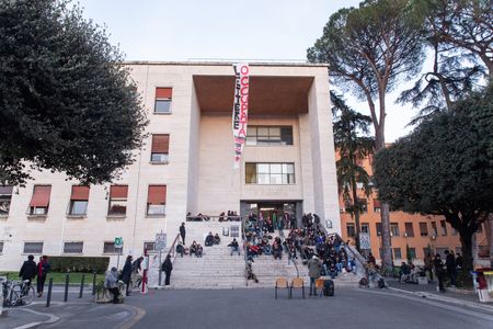 Public assembly organized by students who have occupied the Faculty of Letters of "La Sapienza" University of Rome