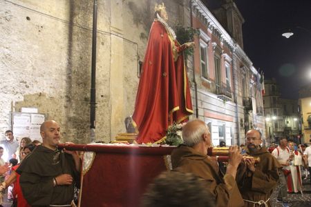 Reconstruction in Arzano Southern Italy, province of Napoli of the Tragedia di Santa Giustina.